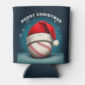 Honkbal Rode Kerstman Hoed Naam Kerstmis Blikjeskoeler (Voorkant)