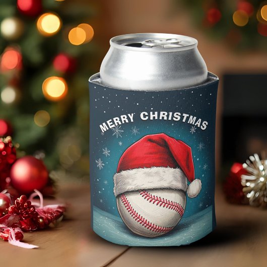 Honkbal Rode Kerstman Hoed Naam Kerstmis Blikjeskoeler