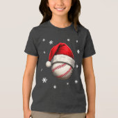 Honkbal Rode Kerstman Hoed Naam Tri-Blend Shirt (Voorkant)