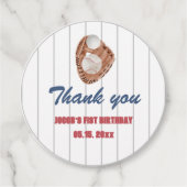 Honkbal Rond Favor Label (Voorkant)