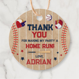 Honkbal Ronde dank u Verjaardag Bedankjes Labels