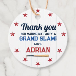 Honkbal Ronde dank u Verjaardag Bedankjes Labels