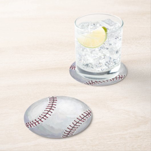 Honkbal Ronde Kartonnen Onderzetter (Insitu)