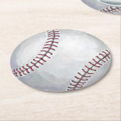 Honkbal Ronde Kartonnen Onderzetter (Gebogen)