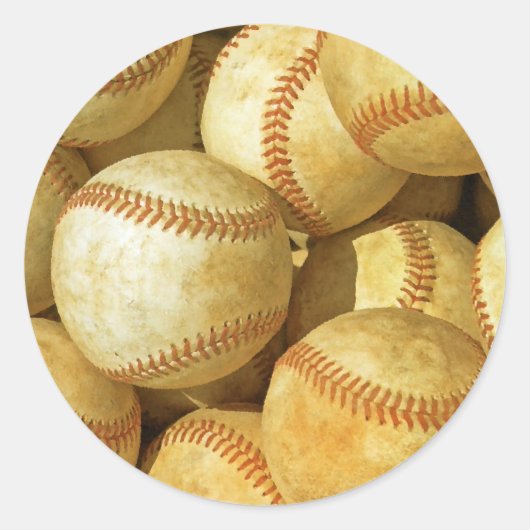 Honkbal Ronde Sticker (Voorkant)