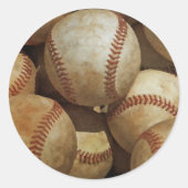 Honkbal Ronde Sticker (Voorkant)