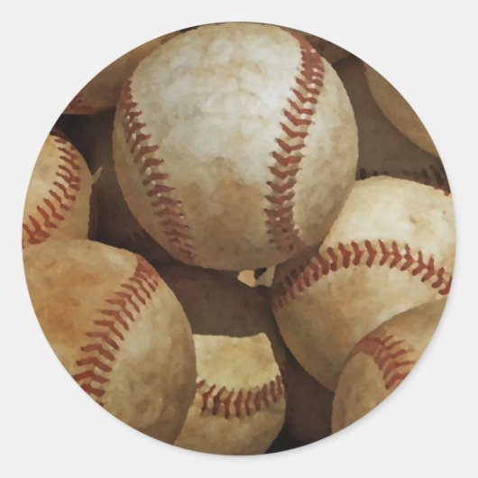 Honkbal Ronde Sticker (Voorkant)