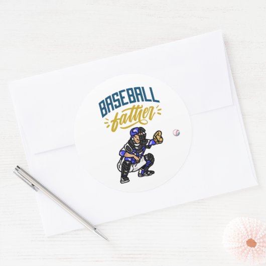 Honkbal Ronde Sticker (Envelop)