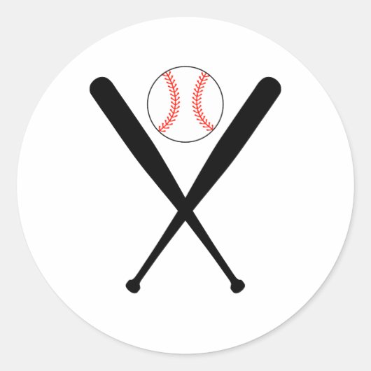 Honkbal Ronde Sticker (Voorkant)