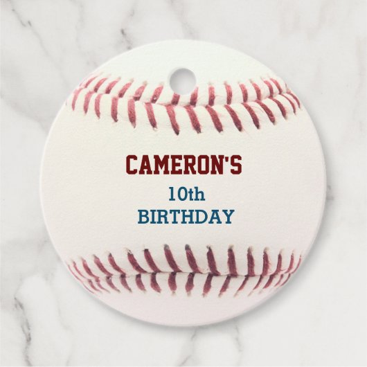 Honkbal Rood Blauw Bedankjes Labels (Voorkant)