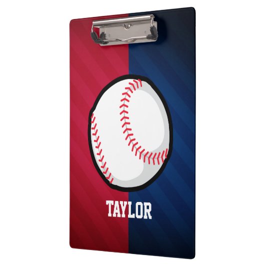 Honkbal; rood, wit en blauw klembord (Links)