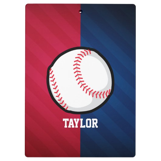 Honkbal; rood, wit en blauw klembord (Achterkant)