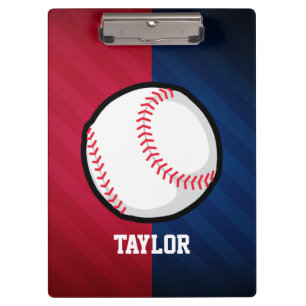 Honkbal; rood, wit en blauw klembord