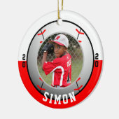 Honkbal Rood Wit Teamkleuren Keramisch Ornament (Links)