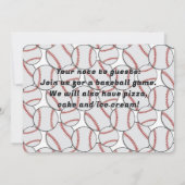Honkbal rood zwart verjaardagsfeestje kaart (Achterkant)