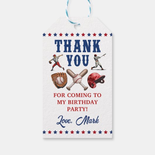 Honkbal Rookie 1e Verjaardag Dank U Gift Labels Cadeaulabel (Achterkant)