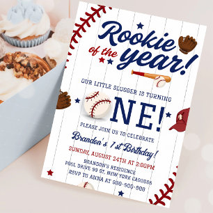 Honkbal Rookie 1e Verjaardag Kaart
