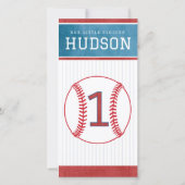 Honkbal Rookie 1e verjaardag ticket uitnodiging (Achterkant)