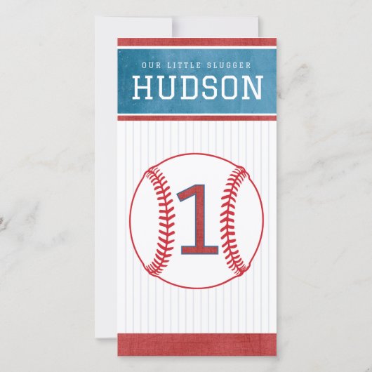 Honkbal Rookie 1e verjaardag ticket uitnodiging (Achterkant)