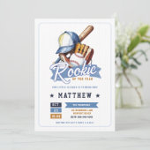 Honkbal Rookie Ball Bat Pet Blue Boy 1st Verjaarda Kaart (Staand voorkant)