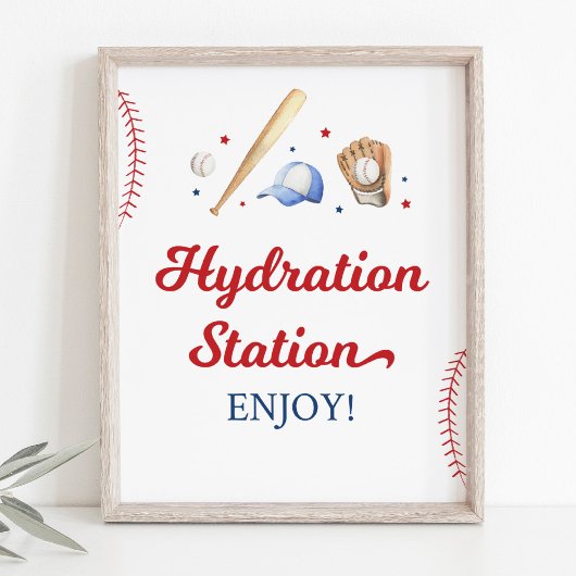 Honkbal Rookie Hydration Station Verjaardagsteken Poster