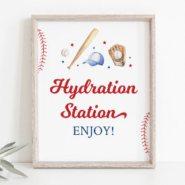 Honkbal Rookie Hydration Station Verjaardagsteken Poster