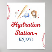 Honkbal Rookie Hydration Station Verjaardagsteken Poster (Voorkant)