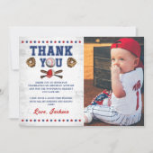 Honkbal Rookie Jongens Verjaardagsfoto Dank u kaar Kaart (Voorkant)