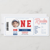 Honkbal Rookie Stats Red Ticket Boy 1e verjaardag Kaart (Voorkant)
