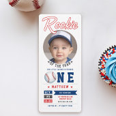 Honkbal Rookie Ticket Fun Photo Boy 1e verjaardag Kaart