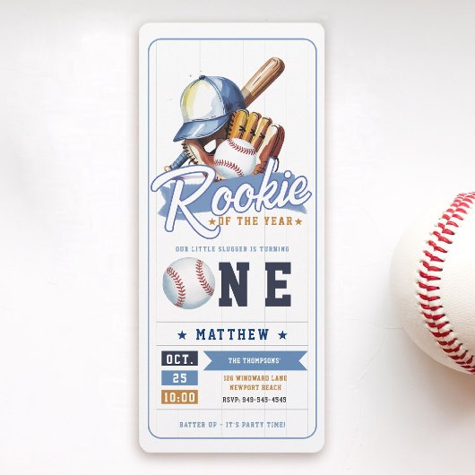 Honkbal Rookie Ticket Sport Jongen 1e verjaardag Kaart