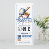 Honkbal Rookie Ticket Sport Jongen 1e verjaardag Kaart (Staand voorkant)
