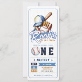 Honkbal Rookie Ticket Sport Jongen 1e verjaardag Kaart (Voorkant)