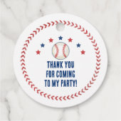 Honkbal Rookie van het Jaar 1e Verjaardagsfeest Bedankjes Labels (Achterkant)