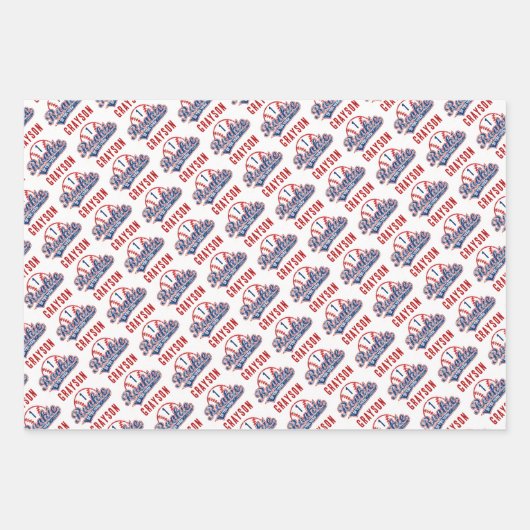 Honkbal Rookie van het Jaar 1e Verjaardagsfeest Inpakpapier Vel (Voorkant 2)