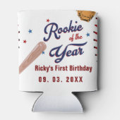 Honkbal Rookie van het Jaar Baseball 1e verjaardag Blikjeskoeler (Achterkant)