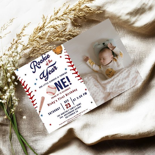Honkbal Rookie van het Jaar Baseball 1e verjaardag Kaart