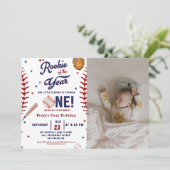 Honkbal Rookie van het Jaar Baseball 1e verjaardag Kaart (Staand voorkant)