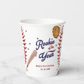 Honkbal Rookie van het Jaar Baseball 1e verjaardag Papieren Bekers (Achterkant)