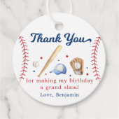 Honkbal Rookie van het Jaar Eerste Verjaardag Bedankjes Labels (Voorkant)