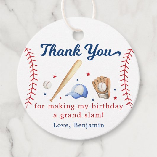 Honkbal Rookie van het Jaar Eerste Verjaardag Bedankjes Labels (Voorkant)