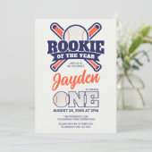 Honkbal Rookie van het Jaar Eerste Verjaardag Part Kaart (Staand voorkant)