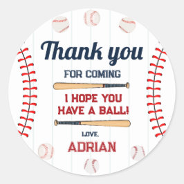 Honkbal Rookie van het jaar verjaardag Favor Ronde Sticker