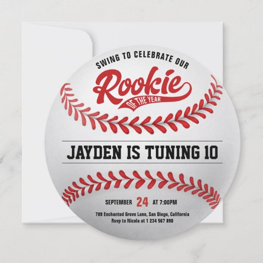 Honkbal Rookie van het Jaar Verjaardagsfeest Kaart (Voorkant)