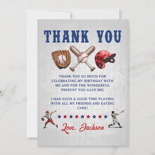 Honkbal Rookie Verjaardag Bedankt Card Kaart (Voorkant)