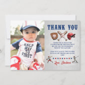 Honkbal Rookie Verjaardag Foto Bedankt Card Kaart (Voorkant)