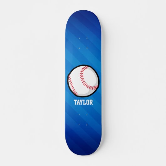 Honkbal; Royal Blue Stripes Persoonlijk Skateboard (Voorkant)