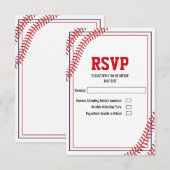 Honkbal RSVP-kaart RSVP Kaartje (Voorkant / Achterkant)