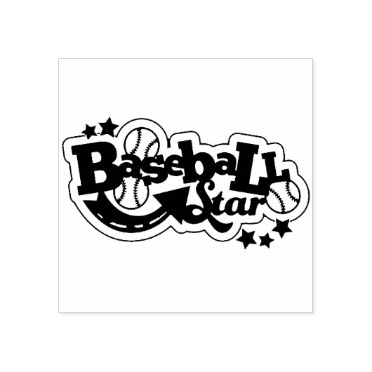 Honkbal Rubberstempel (Afrduk)