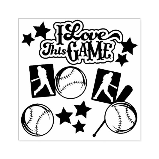 Honkbal Rubberstempel (Afrduk)